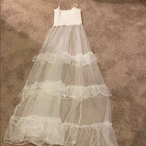 Sheer Maxi Dress White Size Small